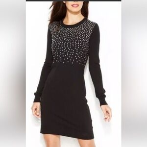 MICHAEL Michael Kors  Black Studded Sweater Dress Sz S